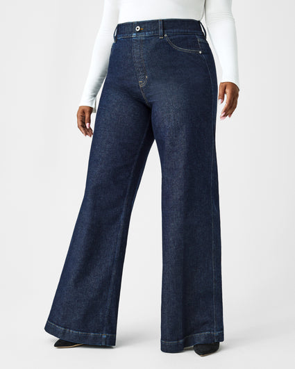 Spanx's New Pull-On Wide-Leg Jeans Are So Comfy and Flattering, I