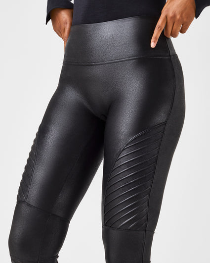 Carbon38 Patent Leather Shine Leggings Sports Bra Set Small Medium Latex  Black