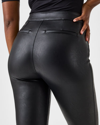 Leather-Like Pull-On Flare Pant for Women