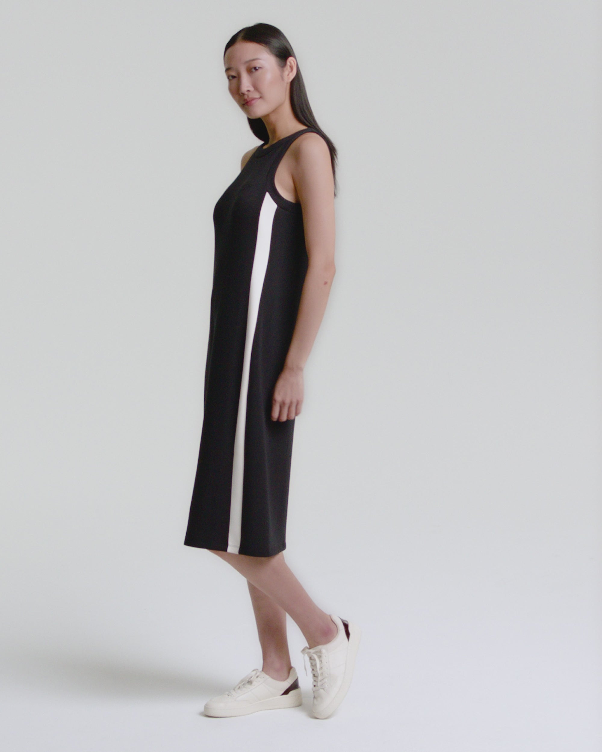SPANX AirEssentials Side Stripe Midi Dress. – j.jules fashion