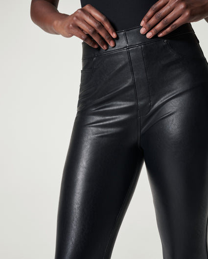 SPANX Leather-Like Front Slit Skinny 20526R Black – Petticoat Fair Austin