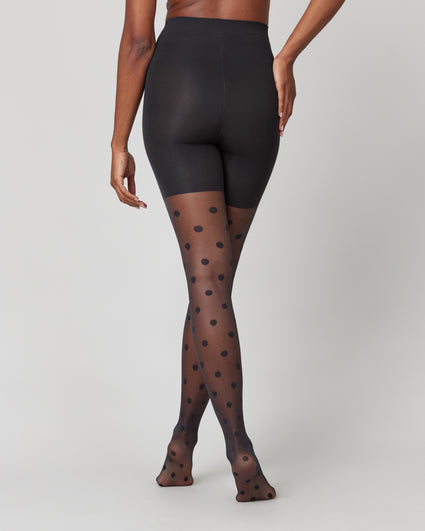 Women's Polka Dot Sheer Tights - A New Day™ Black L/xl : Target