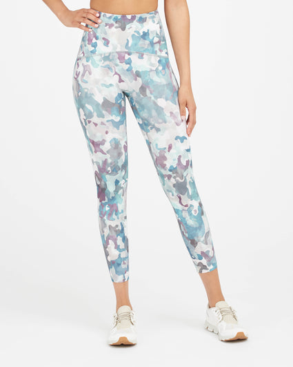 SPANX Booty Boost Active Painted Camo Pink Multi Active Printed ⅞ Leggings  SMALL