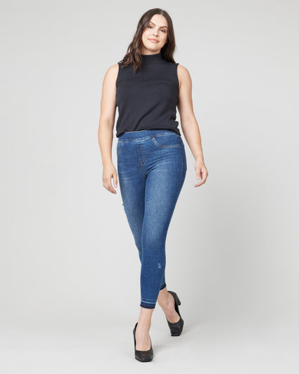 Spanx Medium Wash Cropped Flare Jeans