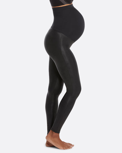 SPANX Secret Fit Belly Faux Leather Maternity Leggings - ShopperBoard