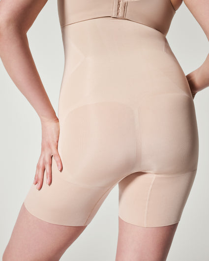 Spanx High Waisted Mid-Thigh Shaper in Nude - Busted Bra Shop