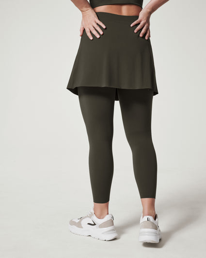 Spanx Booty Boost Legging Lined Skirt in Natural
