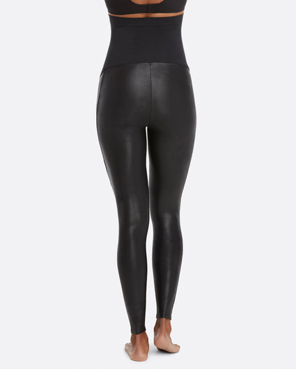 Faux Leather Fleece Lined Leggings, Black | SPANX® – North & Main Clothing  Company