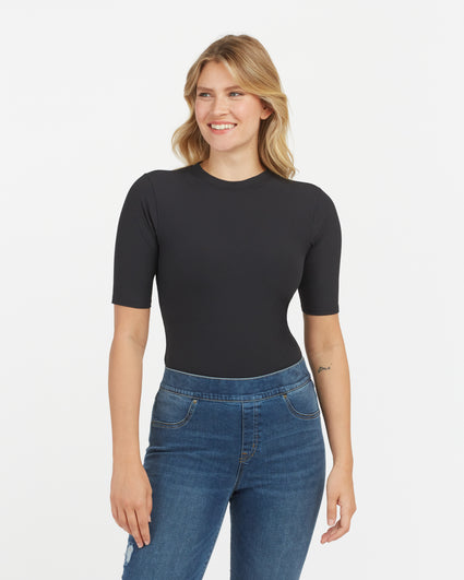 Buy SPANX® Suit Yourself Ribbed Mock Neck Tummy Control Bodysuit from the  Next UK online shop