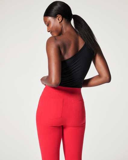 Spanx. On-the-Go Ankle Slim Straight Pant. True Red. XS