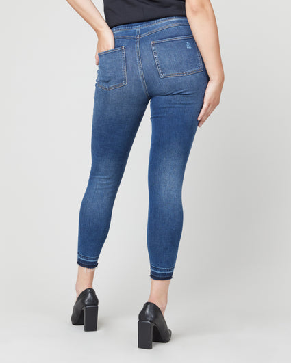 Distressed Ankle Skinny Jeans, Medium Wash – Spanx