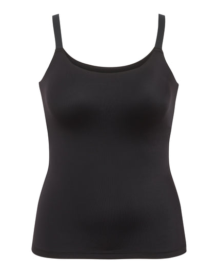 Lija Black Paneled Workout Golf Camisole with Built in Bra - Small